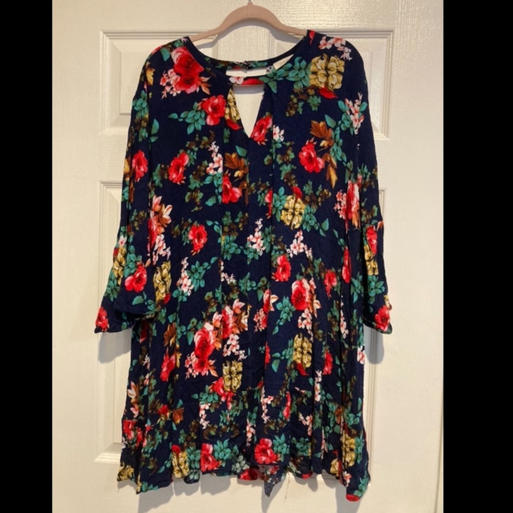 Umgee - Floral Print Tunic/Dress Top